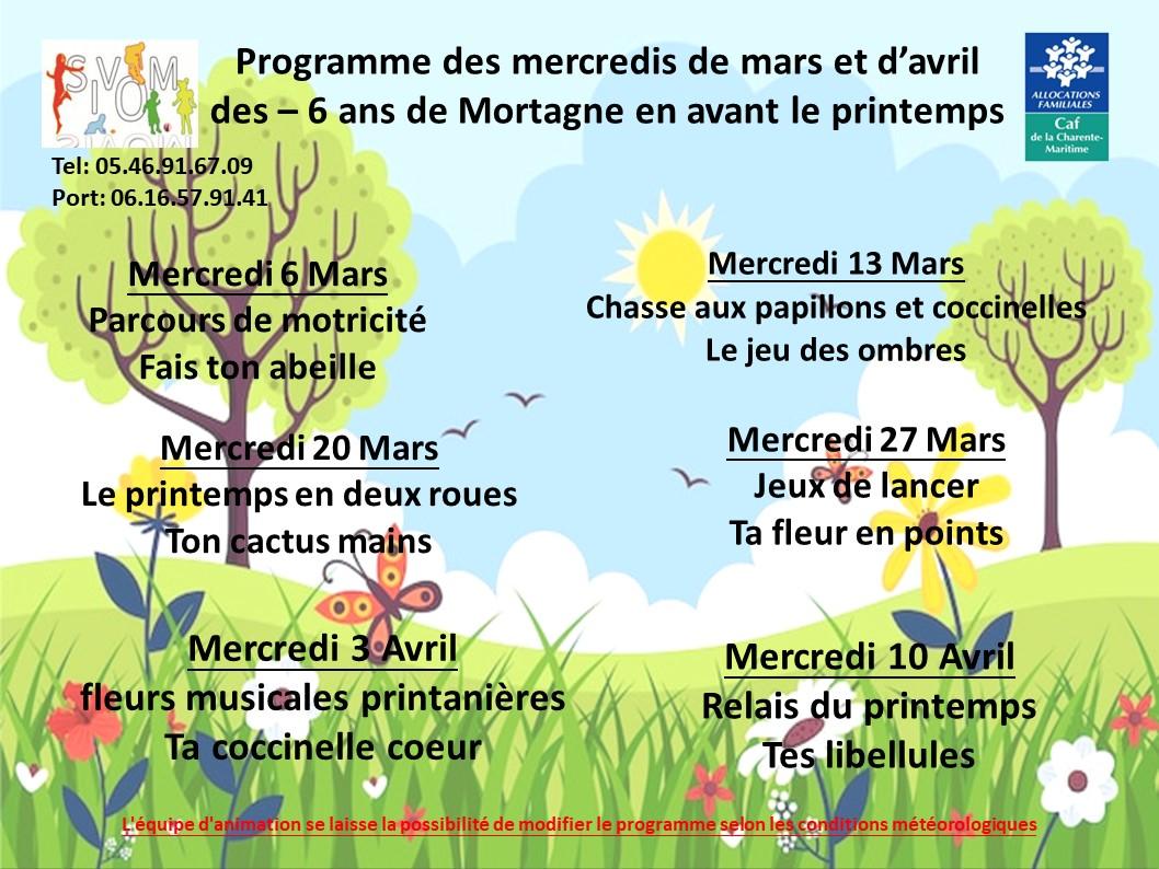 Programme Mortagne mercredis de mars et d avril + 6 ans