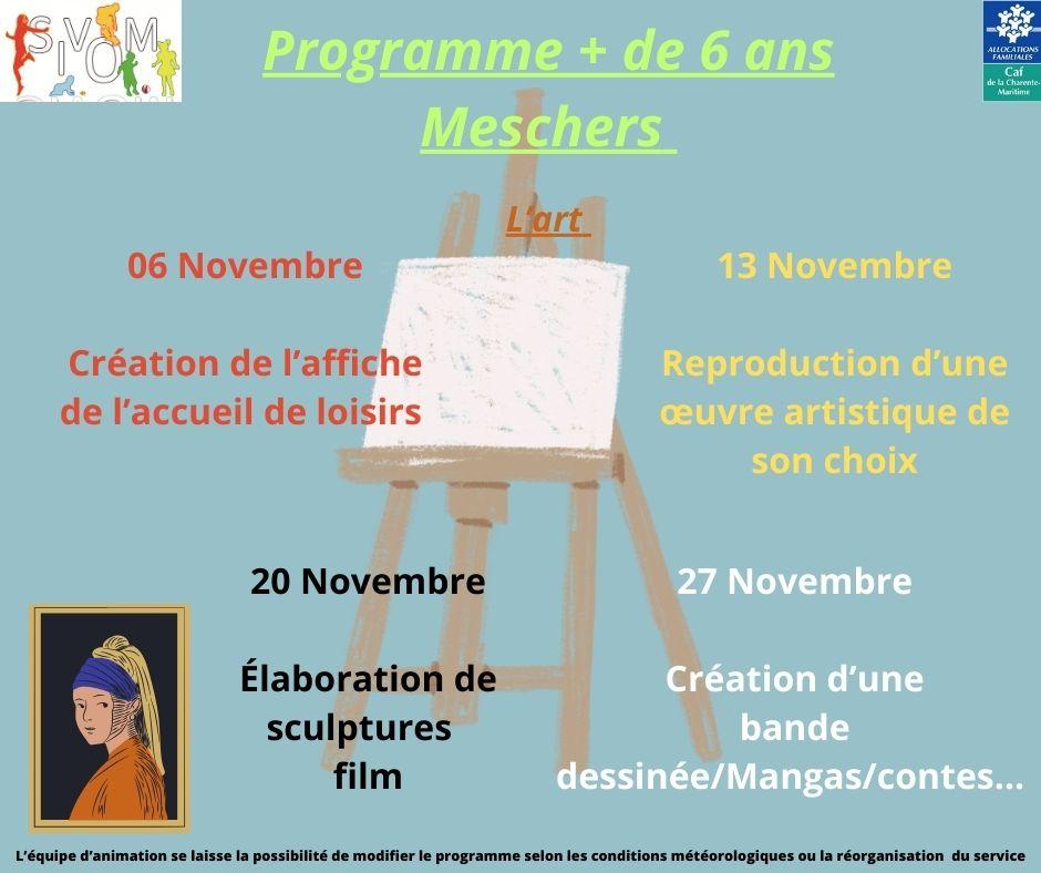 Programme meschers mercredis de novembre + 6 ans